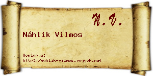 Náhlik Vilmos névjegykártya