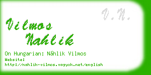 vilmos nahlik business card