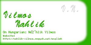 vilmos nahlik business card